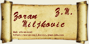 Zoran Miljković vizit kartica